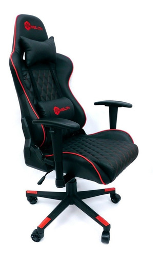 Imagen 1 de 5 de Silla de escritorio Melon 90042 gamer ergonómica  negra y roja con tapizado de cuero sintético