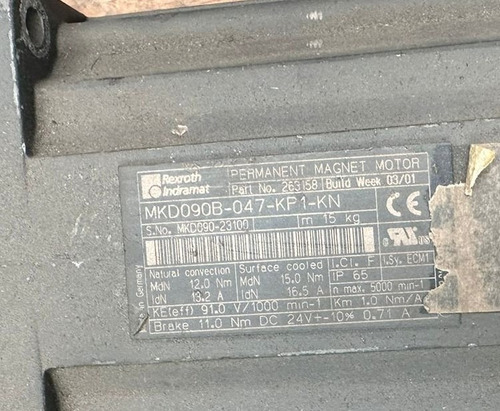 Servomotor Mkd090b-047-kp1-kn Bosch Rexroth (Usado)