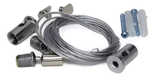Kit Cabo De Aço Com Suporte Para Perfil Pendente 4 Metros