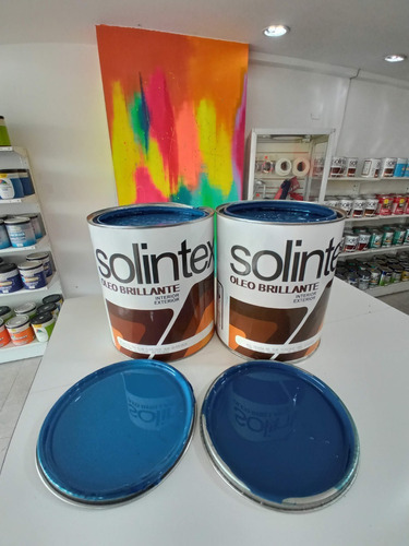 Solintex Oleo Brillante Azul Colonial Y Azul Atlantico Gl