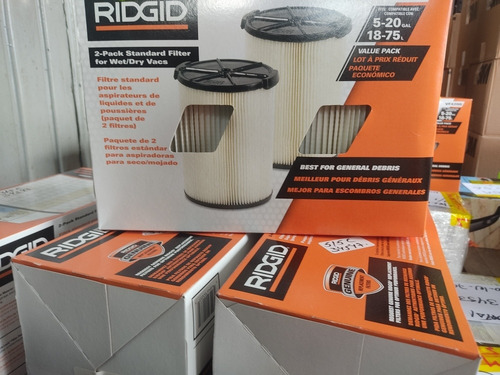 Imagen 2 de 2 de Filtro De Aspiradora En Seco Y Húmedo Vf4000 (2 Piezas) Ridg