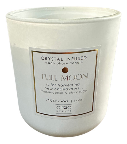 Vela Aromática C/cuarzos Cera De Soya Incienso Y Salvia 850g