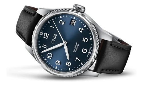 Reloj Oris Big Crown Propilot 01 751 7761 4065-07 6 20 08lc Color de la correa Negro Color del bisel Plateado Color del fondo Azul