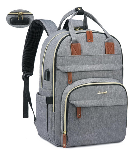 Mochila Antirrobo Con Candado De Seguridad Para Laptop-gris