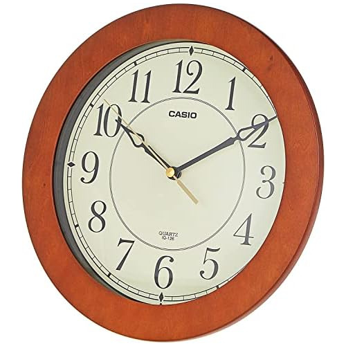 Iq-126-5 Reloj De Pared Marco De Madera Marrón De Cuar...