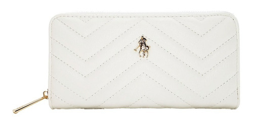 Imagen 2 de 5 de Cartera Hpc Polo Zigzag Logo Metálico Blanco