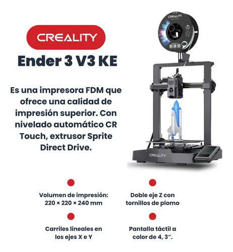 Impresora 3d Creality Ender 3v3 Ke + Camara + 4 Kg + Curso