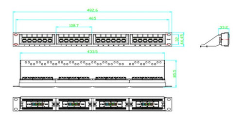 Patch Panel 24 Ptos 19' 1ur Utp Cat6e Lp-pp-607 Linkedpro