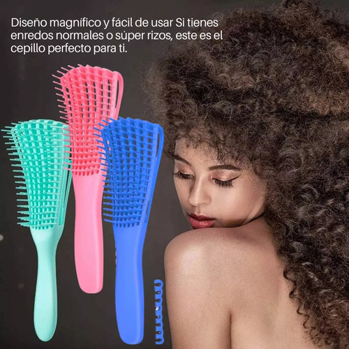 Cepillo Para Cabello Masajeador Desenredar Rizado Mujeres