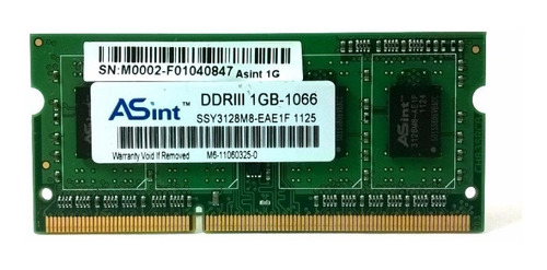 Memoria Ram De 1gb Ddr3-1066 Asint Ipp9