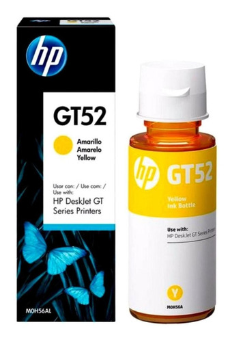 Botella De Tinta Hp Gt52 Amarillo 8000pag (m0h56al)