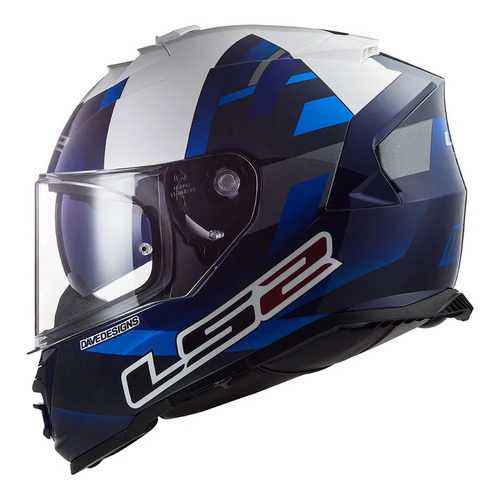 Capacete Ls2 Ff800 John Mcphee Azul Branco Tamanho do capacete S P 55 56