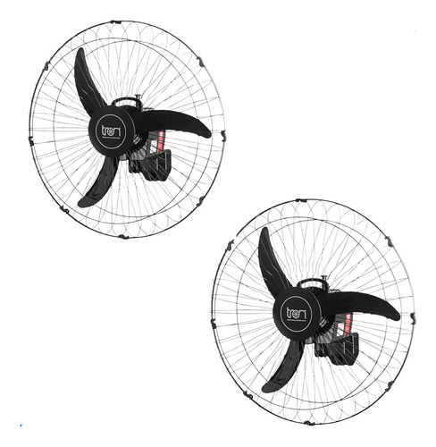 Kit 2 Ventiladores De Parede 60cm Bivolt 140w Oscilante