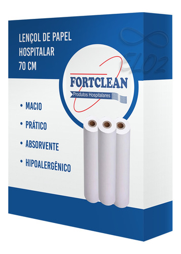 Lençol Papel Hospitalar Descartavel  Maca 70x50 10 Rolos