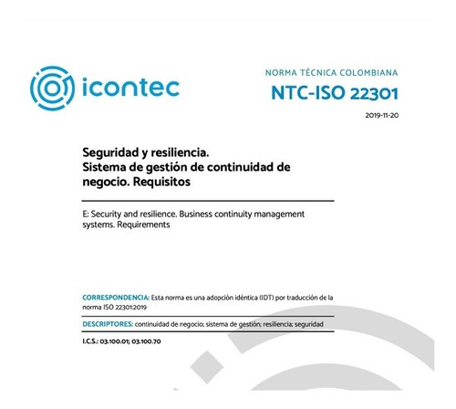 Norma Iso 22301: 2019 - Sist. Gest. Continuidad De Negocios