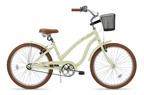 Bicicleta Turbo Urbana Zinnia Rodada 24 1 Velocidad Marfil