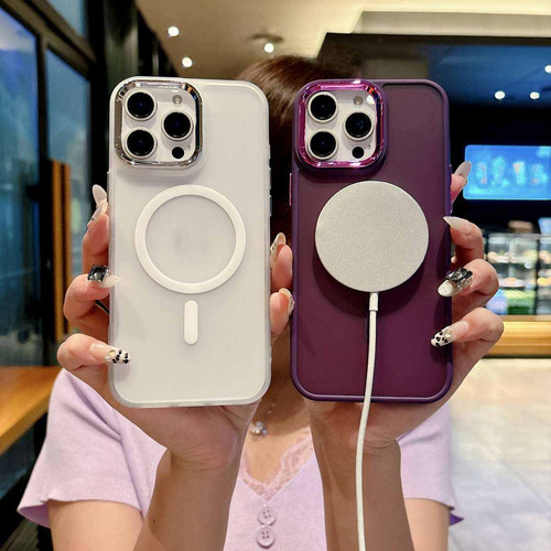 Funda Magsafe Para iPhone 11, 12, 13, 14, 15, 16 Pro, Max, 14 Plus, 15 Plus, 16 Plus, Sensación De Piel, Antihuellas Dactilares