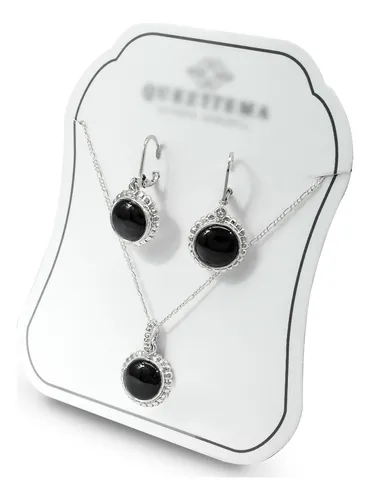 comprar Aretes Juego En Plata Dije Cadena Onix Joyería Fina