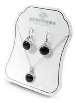 Comprar Aretes Juego En Plata Dije Cadena Onix Joyería Fina