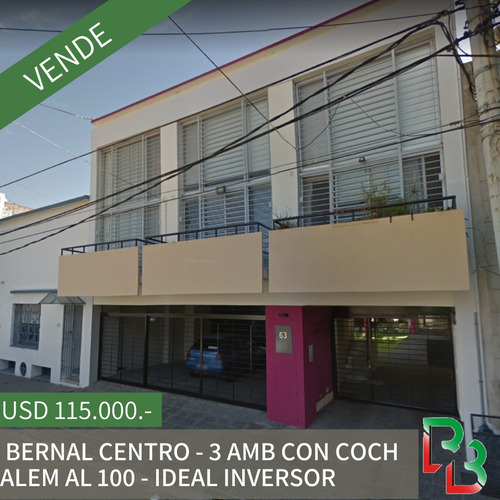 Vende Departamento 3 Ambientes Con Cochera Y Baulera - Bernal Centro