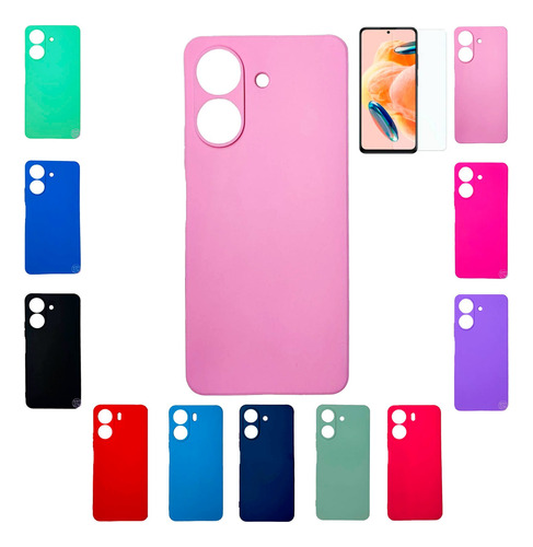 Funda Para Xiaomi Redmi 13c Protector Silicona Y Vidrio 