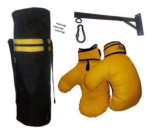 Saco De Boxeo Mas Guantes Y Soporte De Pared