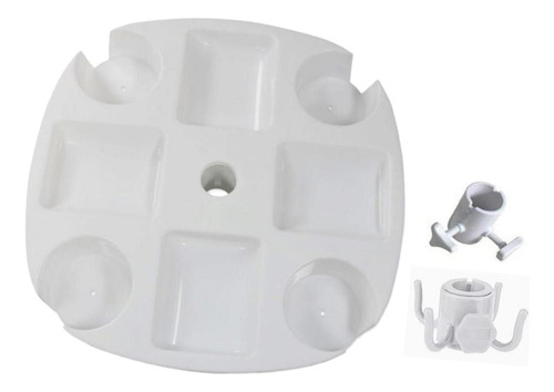 Bandeja De Mesa Con Sombrilla De Playa Con 4 Portavasos Para
