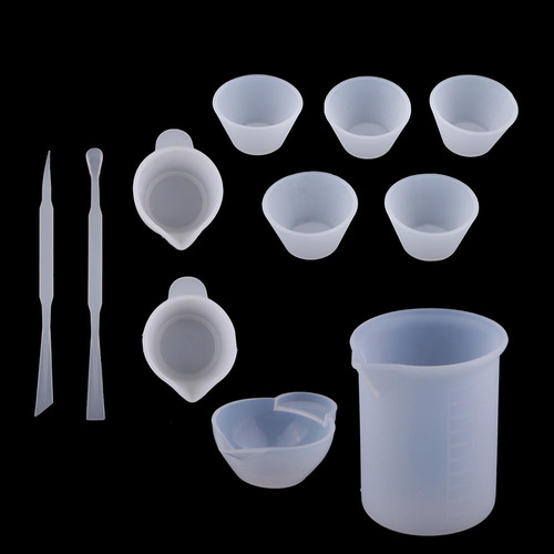 11pc Silicona Medidor Mezclador Vaso Agitador Resina