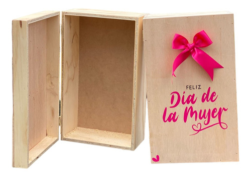 Caja Cofre Madera Para Regalo Día De La Mujer 35x21x14 Cm