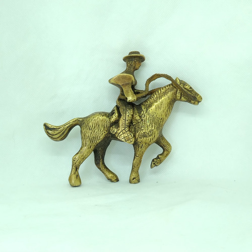 Figuras Estatuillas De Caballo Con Ginete De Bronce (Usado)