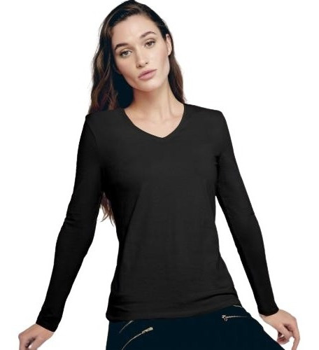 Blusa Negra Cuello V | MercadoLibre 📦