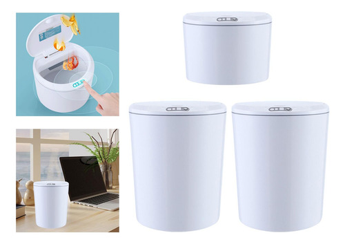 3 Cubos De Basura Con Sensor Inteligente, Cubo De Basura