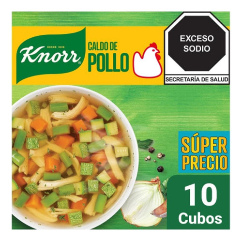 7 Pzas Caldo De Pollo Knorr 10 Cubos De 10.5 G C/u