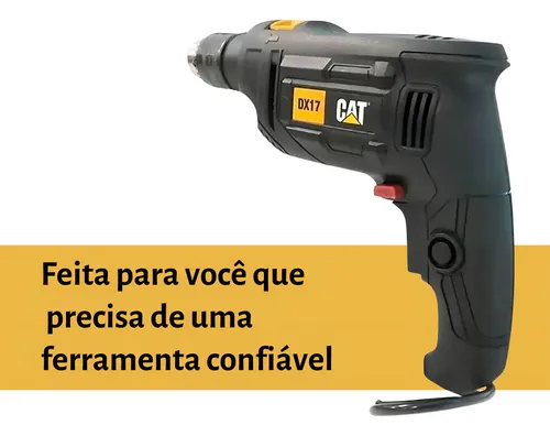 Furadeira martelete parafusadeira elétrica de 13mm CAT DX17 750W +