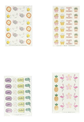 Kit 384 Planchas Stickers Deco 4 Modelos Omg Lol Animales