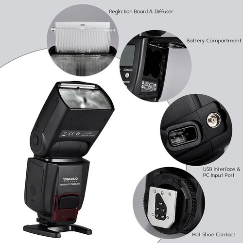Imagen 5 de 9 de Flash Yongnuo | Yn565ex Iii | Para Canon | Ttl | Regalos.