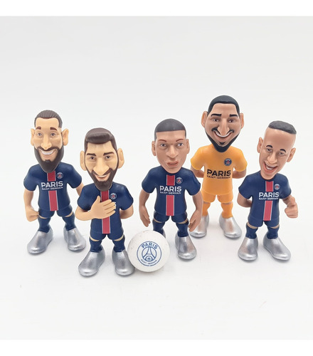 Set Psg Messi Neymar Mbappe Ramos Donnarumma 6 Cm Trujillo S