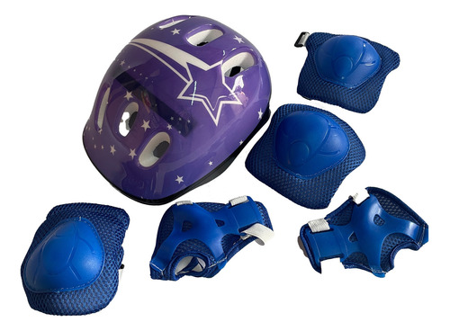 Kit De Protección Niña (o) Casco Rodillera Muñequera Codera