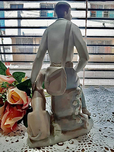 Campesino Con Su Perro Figura Porcelana Made In Spain 28 Cm