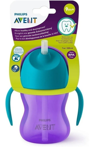 Vaso Antiderrame Avent Straw Cup  200ml +9m 79602 