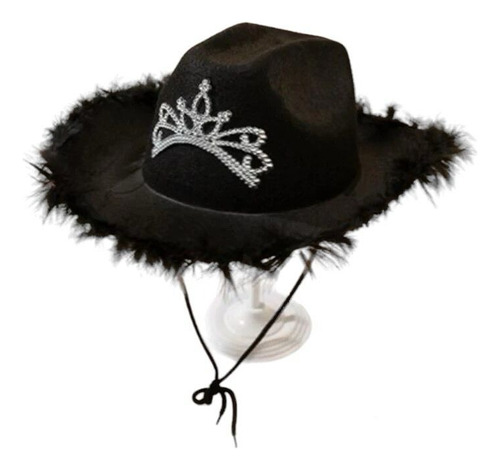 Sombrero De Vaquero Oeste Mujer Con Plumas Tiara 