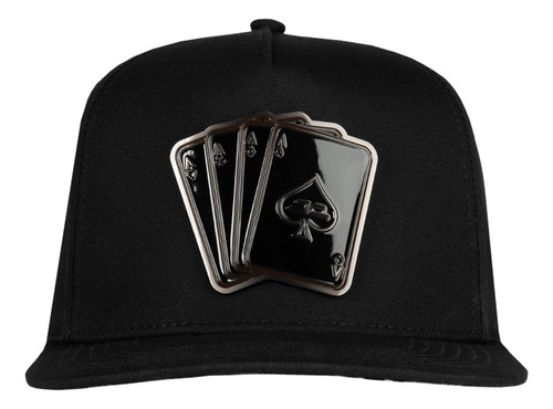 Gorra Jc Hats Poker Black On Black Placa Metálica Original 