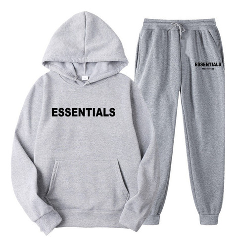 Conjunto De Sudadera Fear Line Essentials Con Logo En Pecho