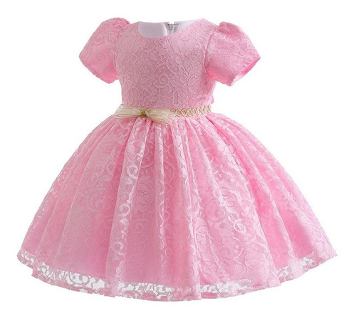 Vestido De Princesa Encaje Fiesta Niña Bautism Cumpleaño