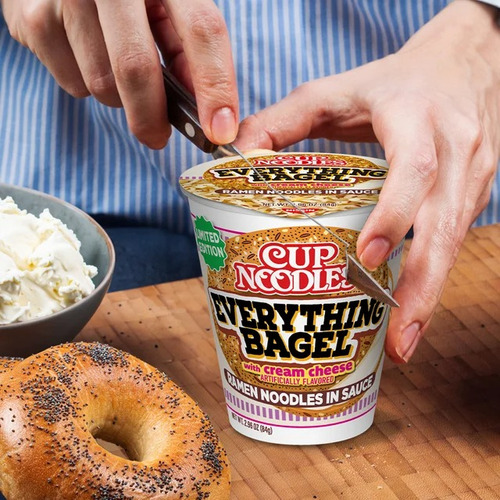 Fideos Ramen Sabor Bagel Con Poppy Seed Y Queso Crema 84g