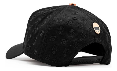 Gorra Barbas Hats Chrome Oro Rosa Diamantes Swarovski Negro Unitalla