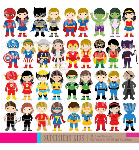 Cliparts Super Héroes Niños Imágenes Png Ideal Egresados