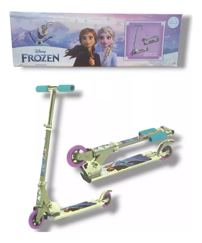 Monopatin De Aluminio 2 Ruedas Plegable Disney Frozen 12150