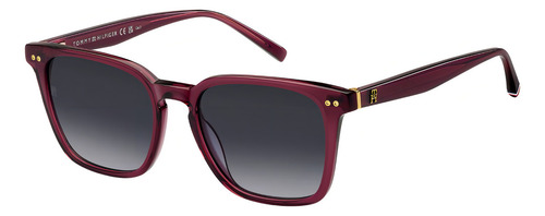 Óculos De Sol Tommy Hilfiger Ameixa Th 2158/s 0t7-52 Armação Violeta-escuro Haste Violeta-escuro Lente Cinza