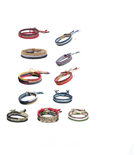 Pulsera Tibetana, Set De 3 Piezas, Hechas Por Monjes Diámetro 18 Cm Largo 18 Cm